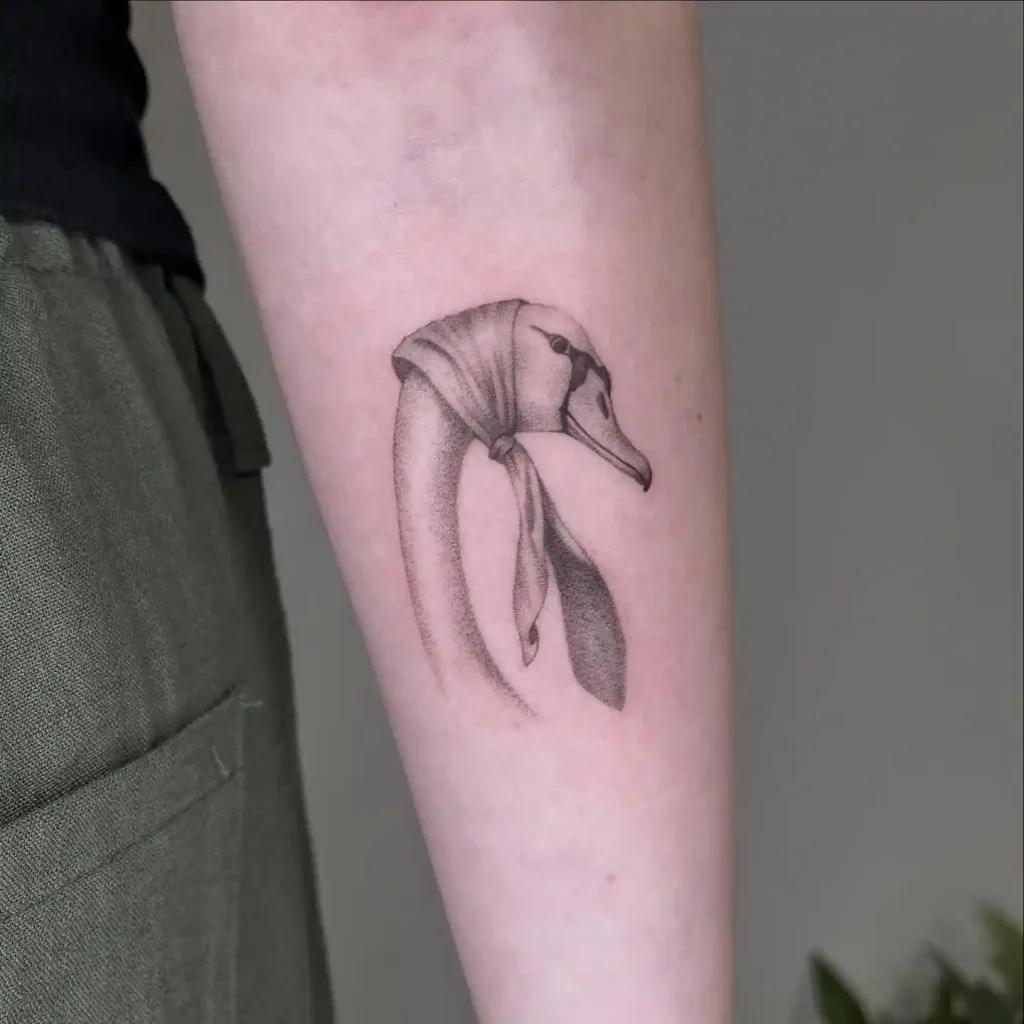 Swan with Headscarf on Forearm