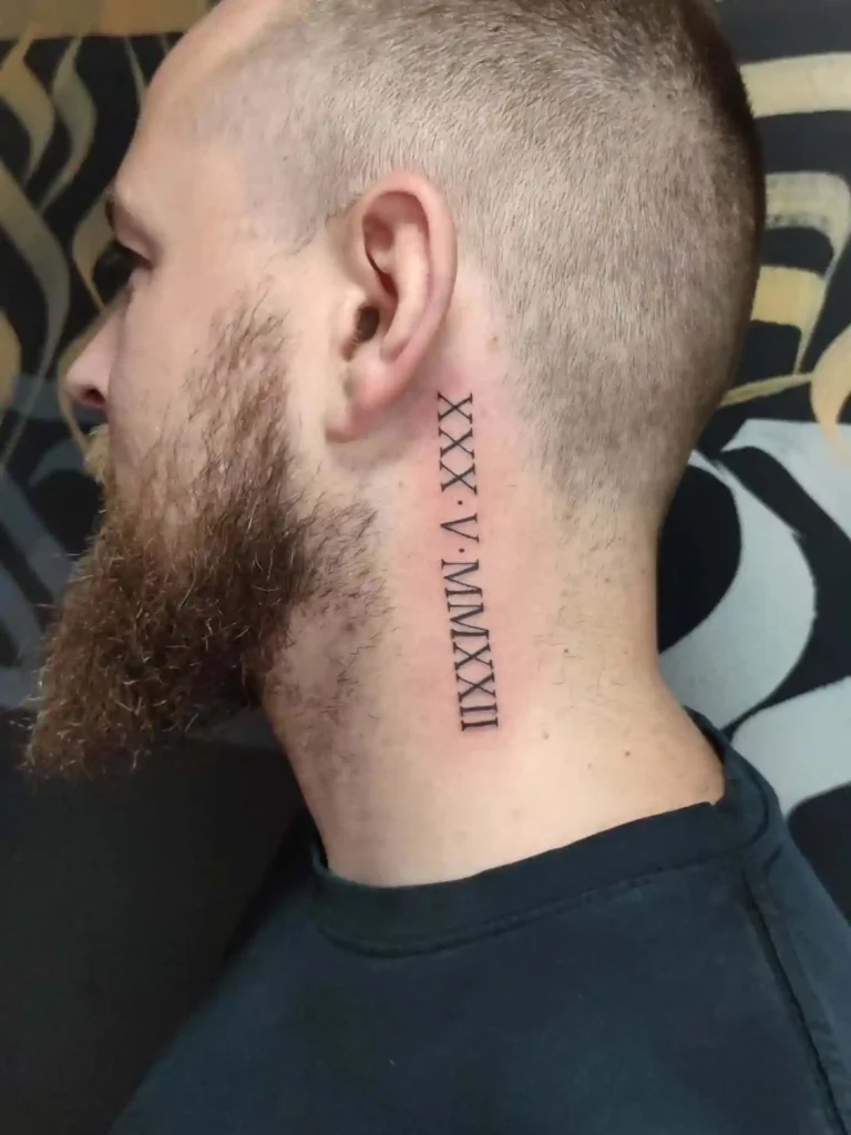 Vertical Date on Neck