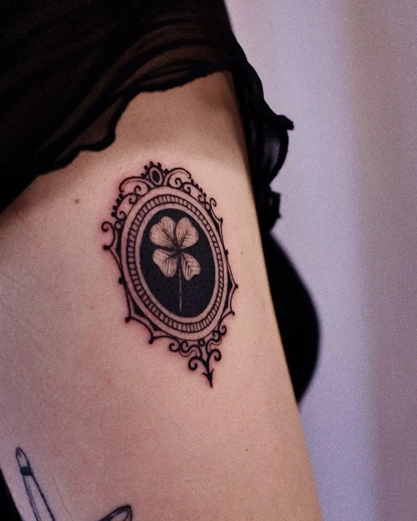 Vintage Framed Clover on Upper Arm