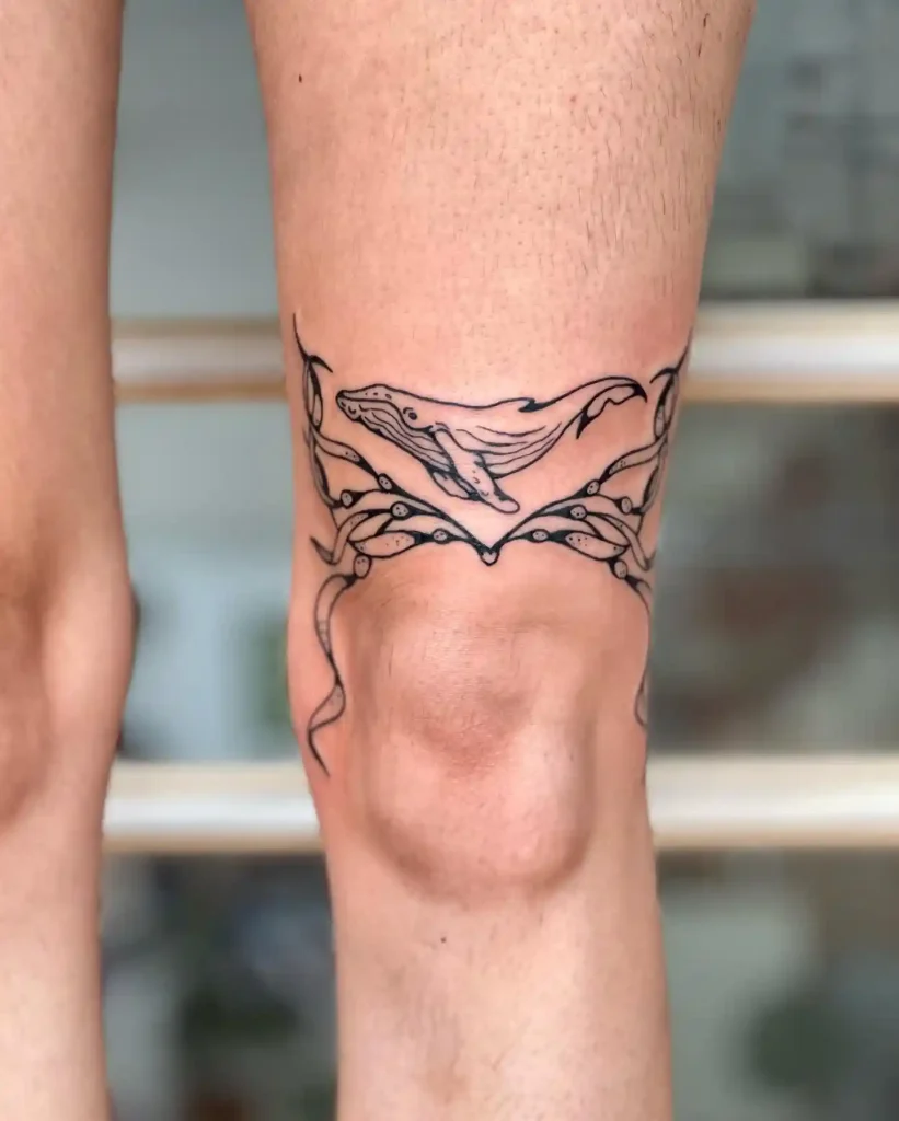 Whale Band Illustration on Knee