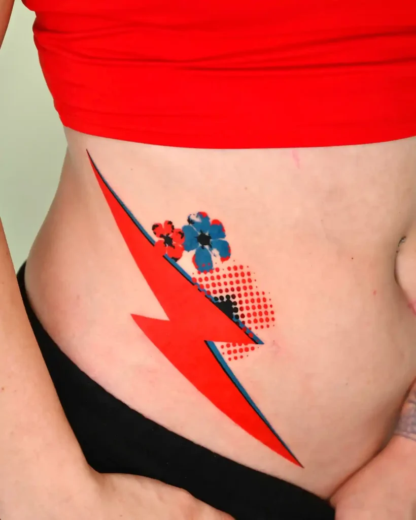 Abstract Floral Bowie Bolt on Torso