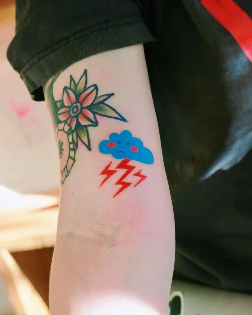 Happy Little Storm Cloud on Upper Arm
