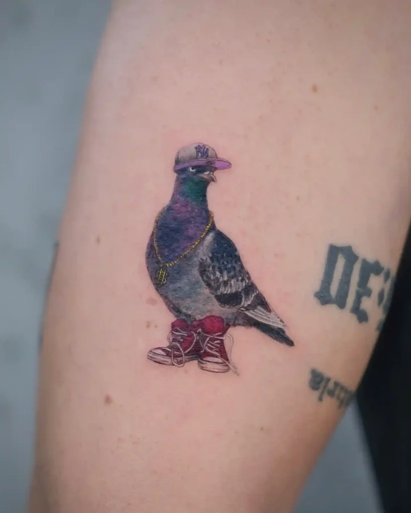 Hip Hop Inspired Pigeon on Forearm