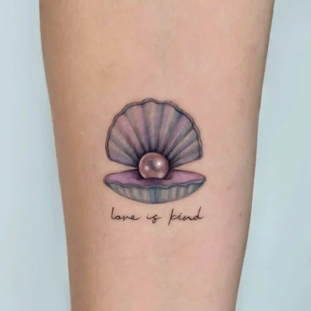 Iridescent Pearl in Open Clam on Inner Arm