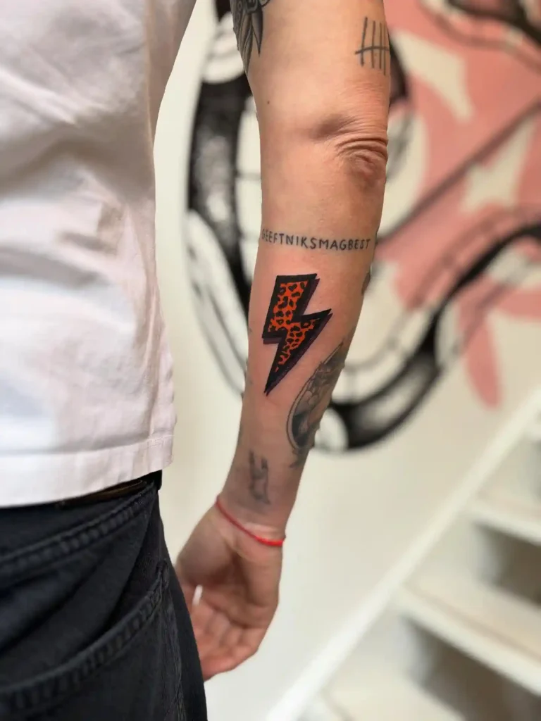 Leopard Print Pop Art Bolt on Forearm