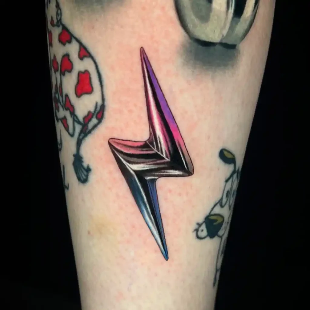 Neon Chrome Reflection Bolt on Forearm
