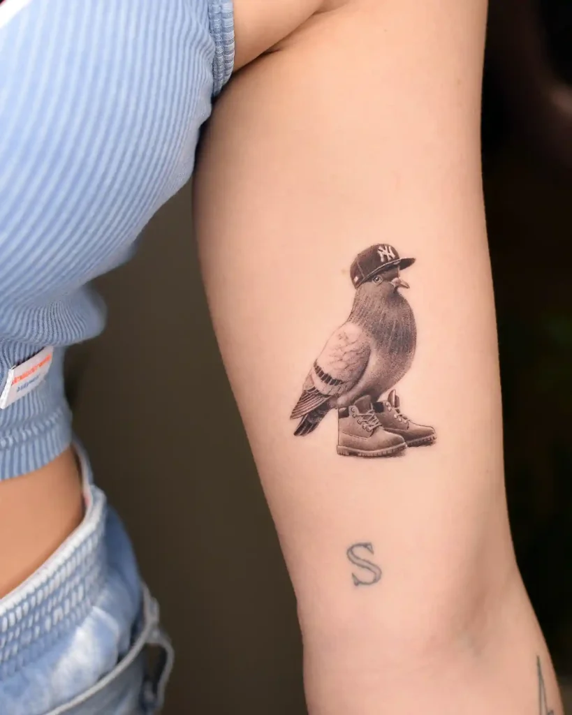 New York Styled Pigeon on Forearm