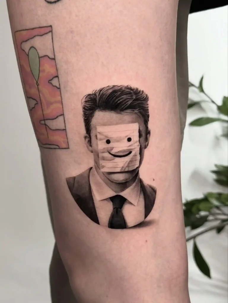 Paper Mask Business Portrait on Thigh