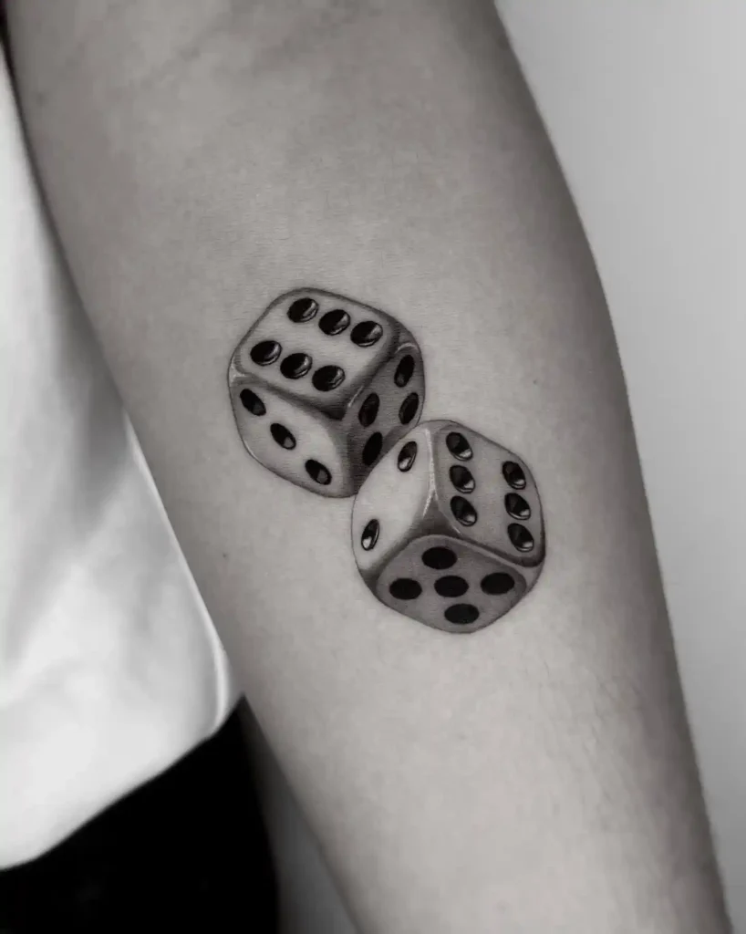 Realistic 3D Pair of Dice on Forearm