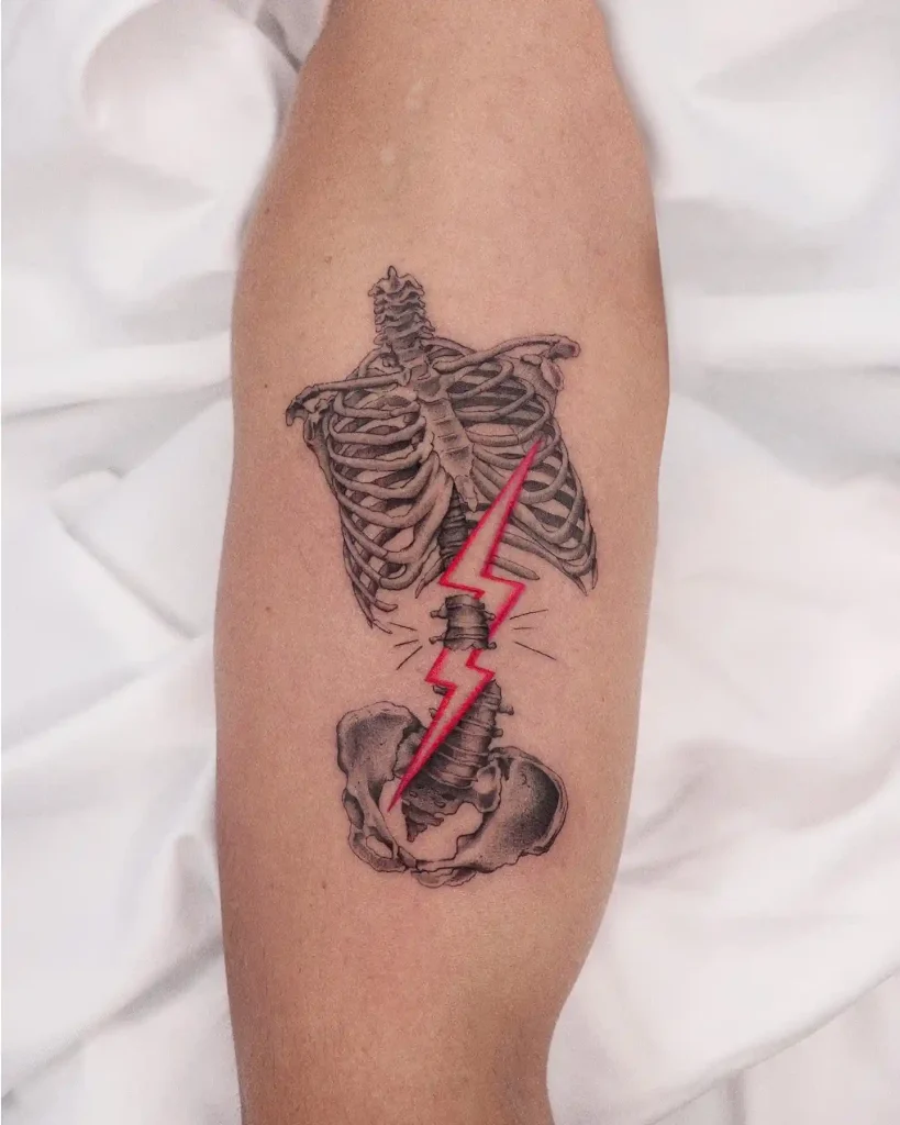 Red Skeleton Strike on Forearm