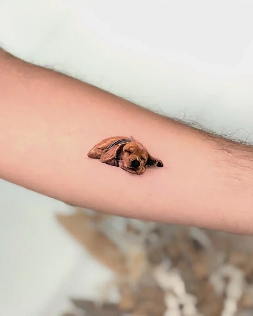 Sleeping Puppy Realism on Forearm