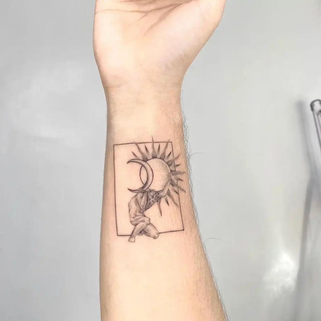 Sun and Moon Celestial Balance on Wrist