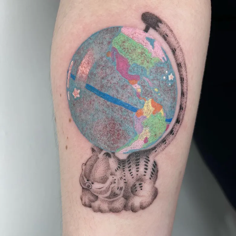 Textured Artistic Globe with Playful Base