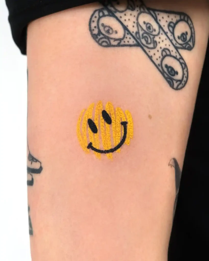 Textured Crayon Scribble Smile on Forearm