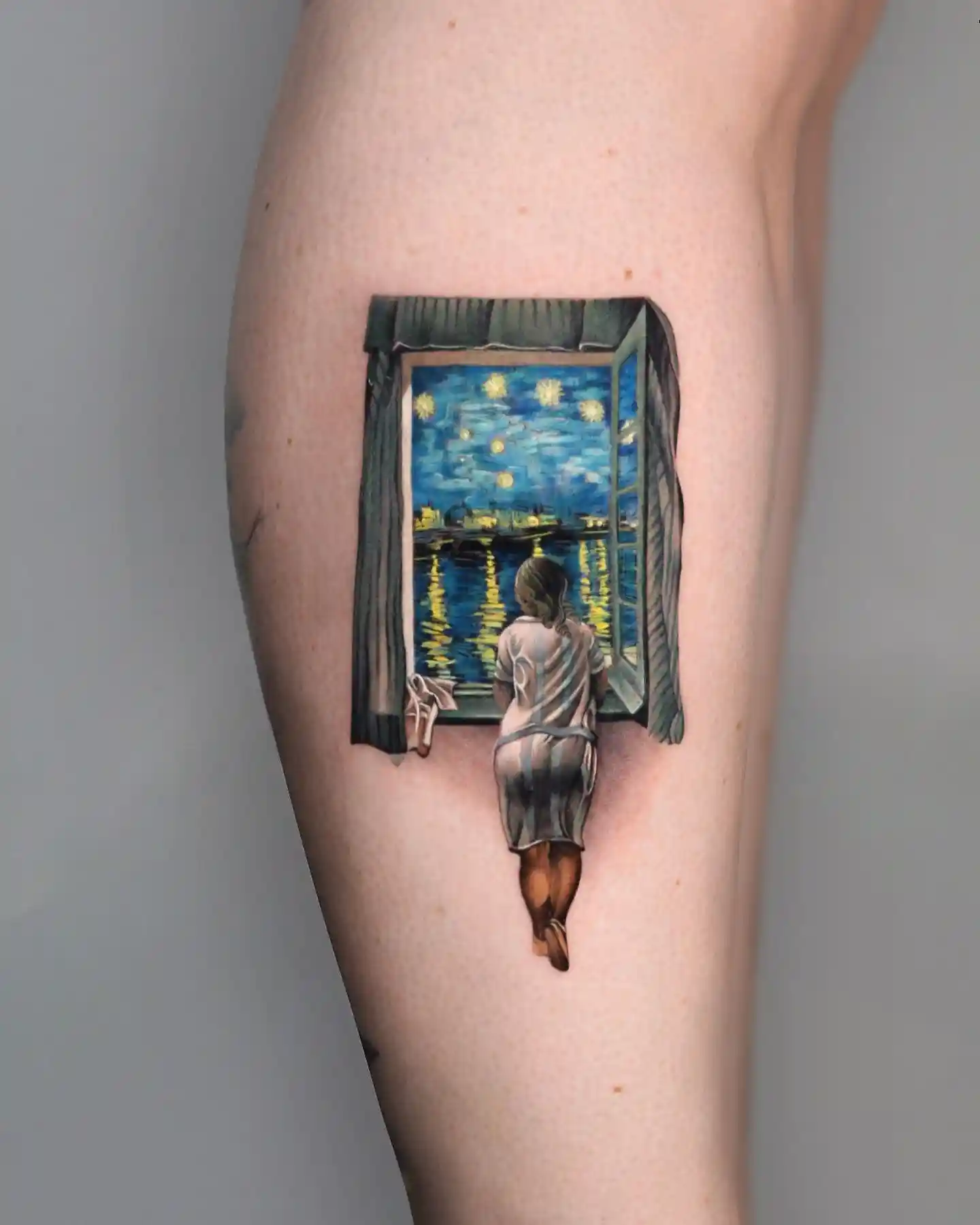 Artistic Window Scene on Inner Arm