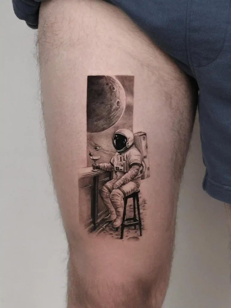 Astronaut at a Lunar Bar on Thigh