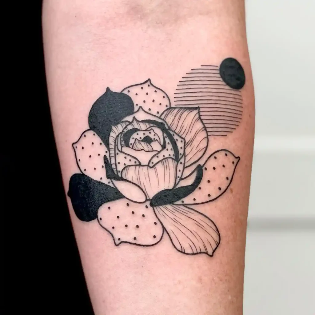 Blackwork Textural Succulent on Forearm