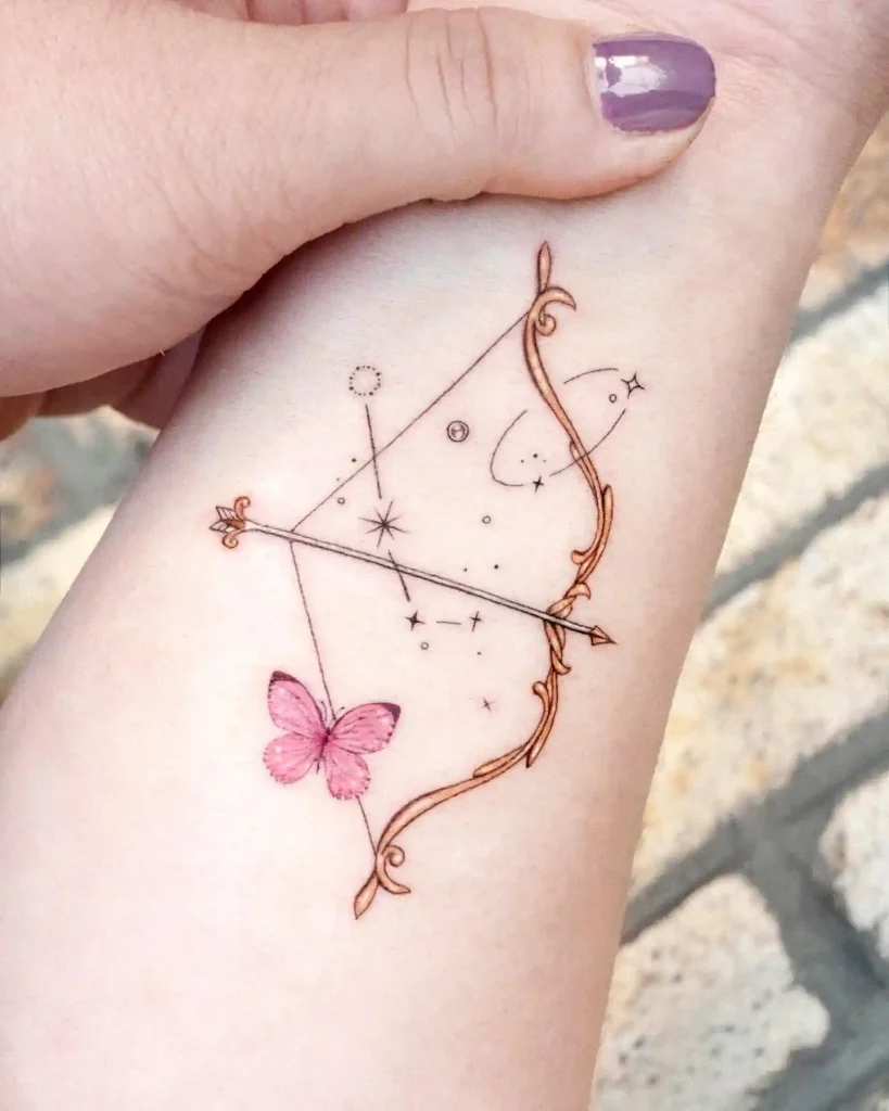 Celestial Bow and Butterfly on Forearm