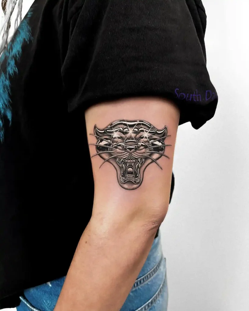 Chrome Panther Head on Upper Arm