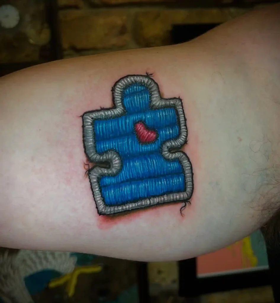 Embroidered Fabric Patch on Upper Arm