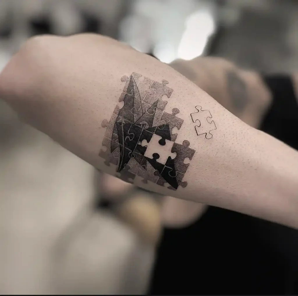 Geometric Mountain Peaks on Forearm