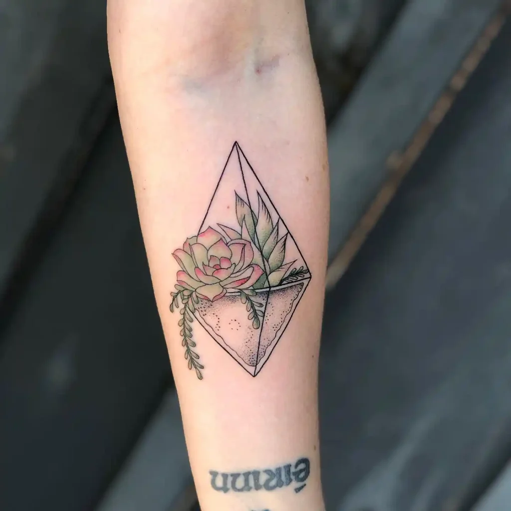 Geometric Terrarium Succulent on Forearm