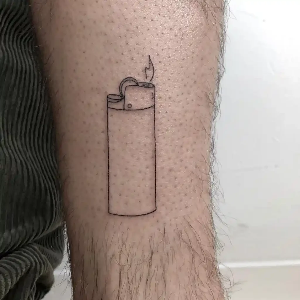 Minimalist Fine Line Lighter on Arm