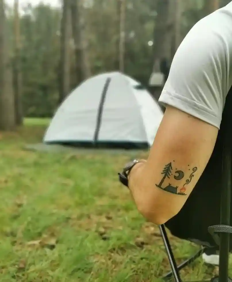Minimalist Forest Campsite on Upper Arm