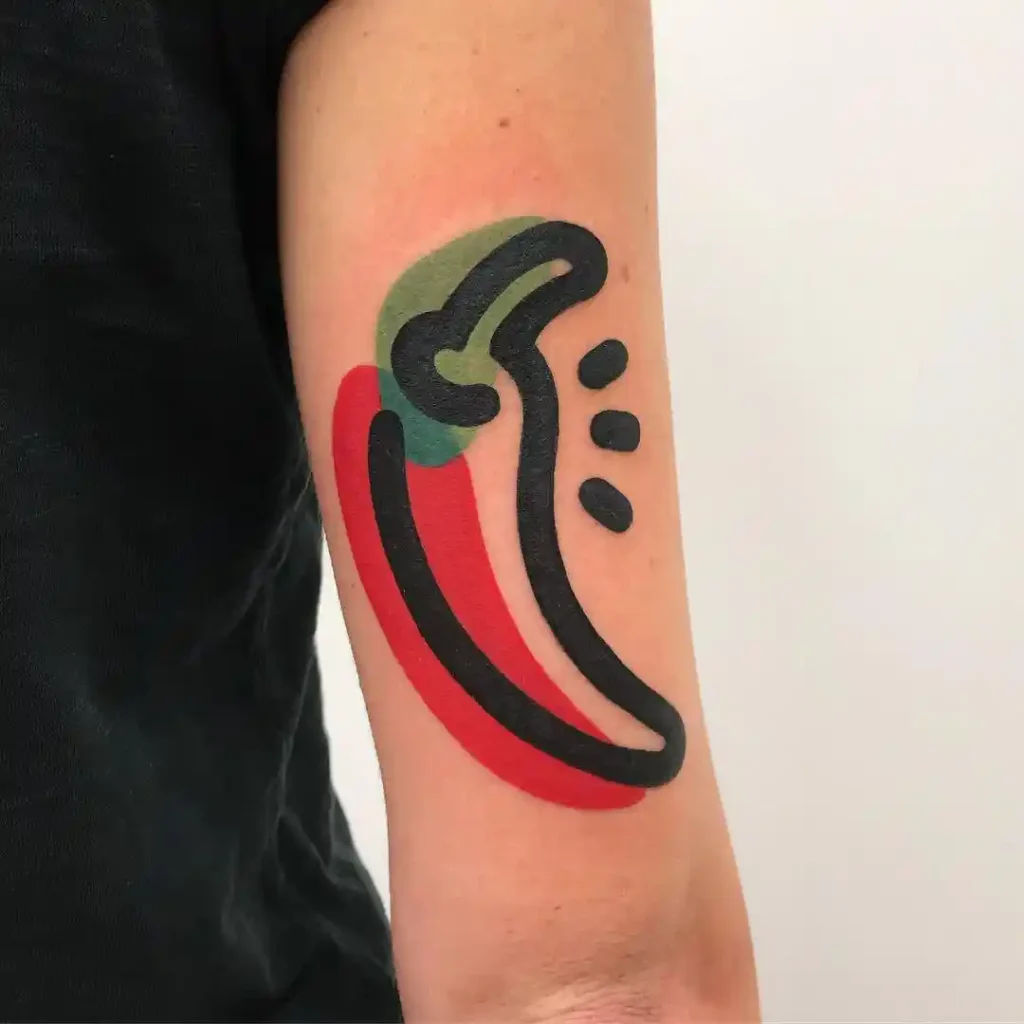 Minimalist Graphic Chili Pepper on Arm