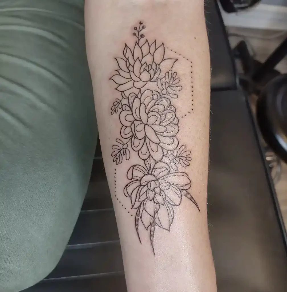 Minimalist Succulent Cluster on Forearm