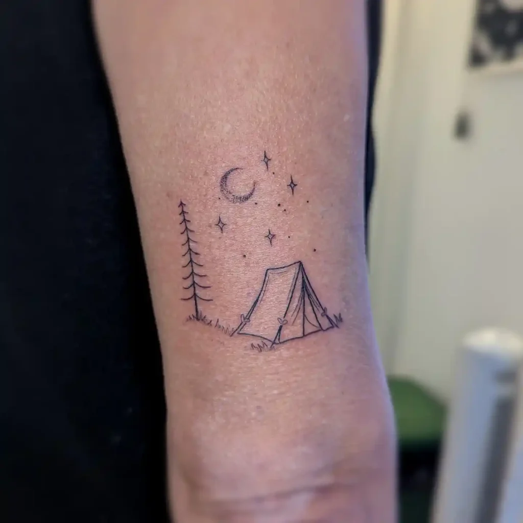Night Camping Scene on Inner Arm