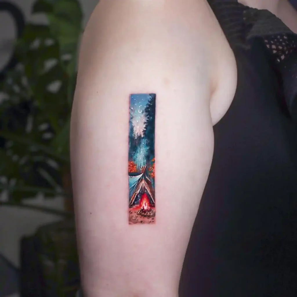 Night Camping Scene on Upper Arm