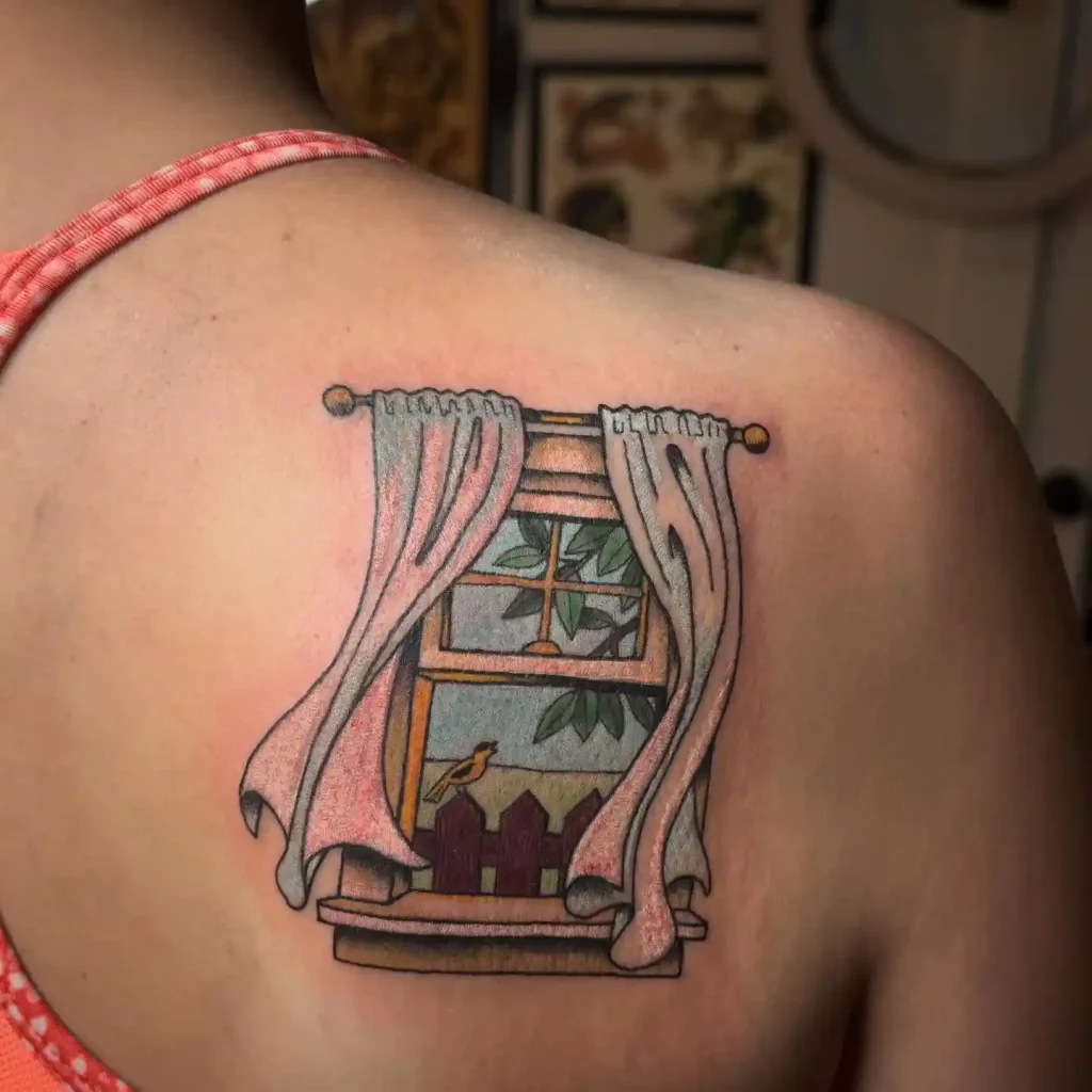 Open Window Scene on Shoulder Blade