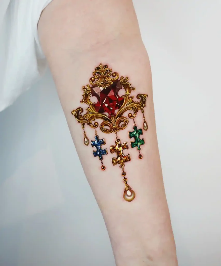 Ornate Baroque Jewel on Forearm
