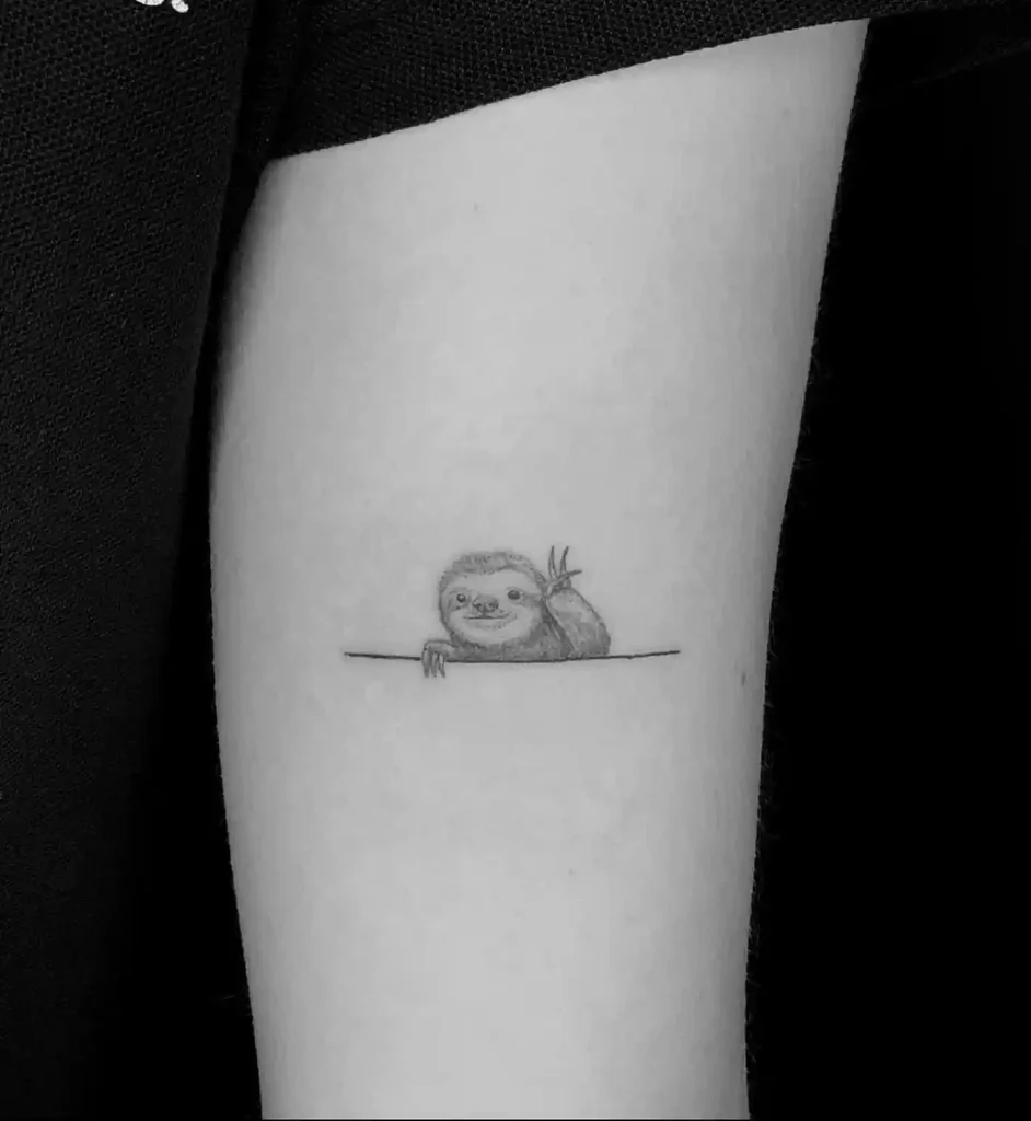 Peeking Sloth on Inner Arm