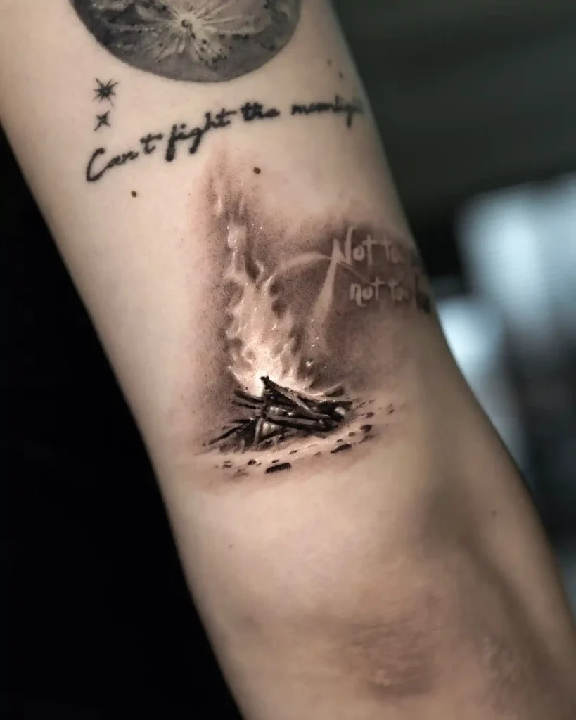 Realistic Campfire on Inner Arm