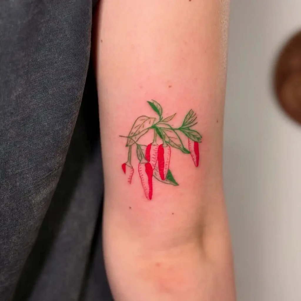 Red Chili Pepper Cluster on Upper Arm