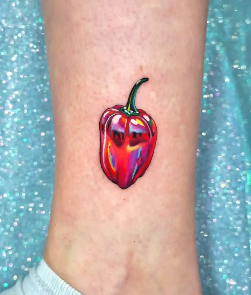 Small Colorful Habanero on Ankle
