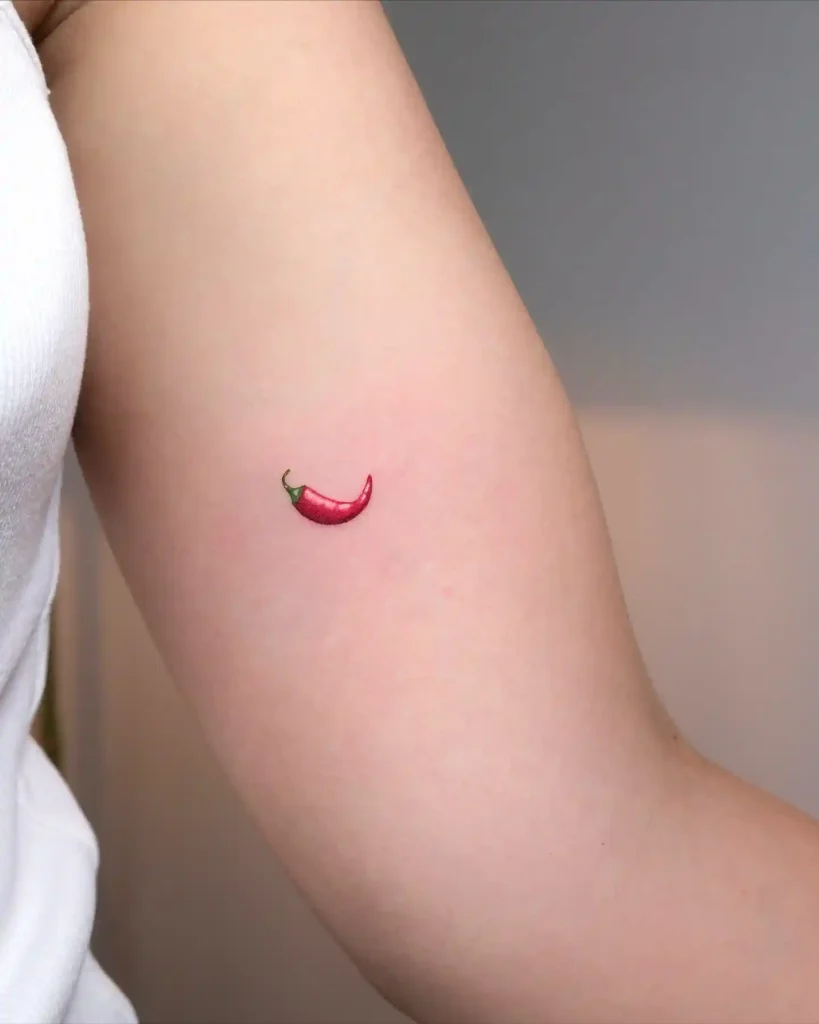 Small Red Chili Pepper on Inner Upper Arm