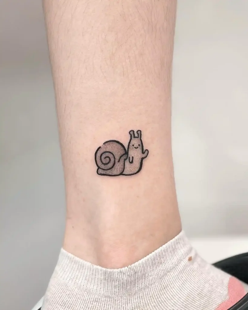 Small Smiling Snail on Ankle