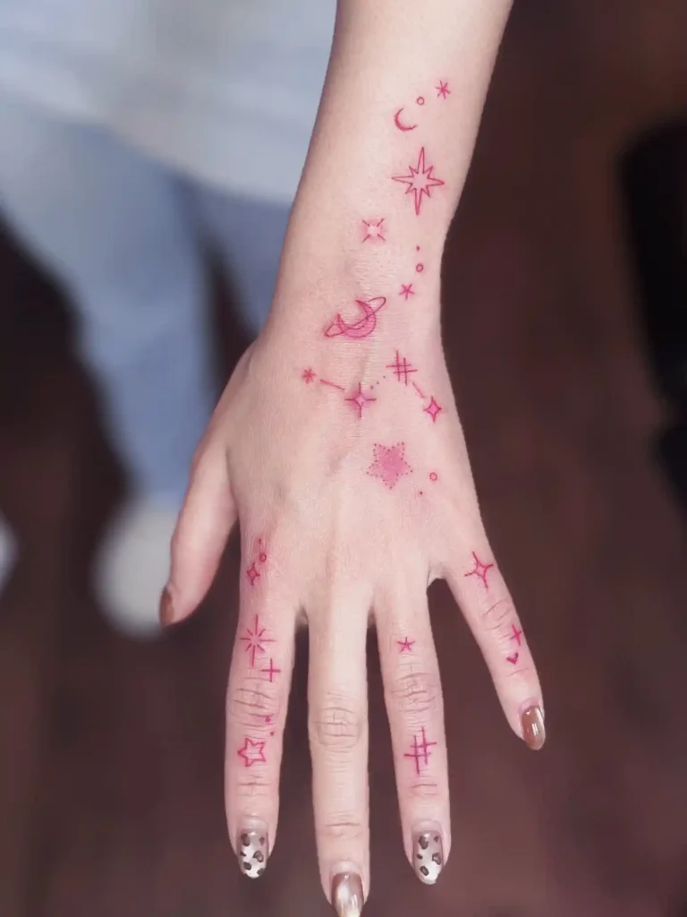 Sparkly Pink Galaxy on Hand