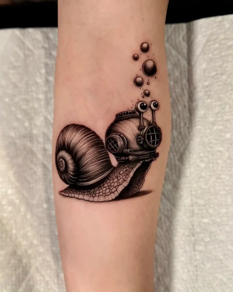Steampunk Deep Sea Snail on Forearm