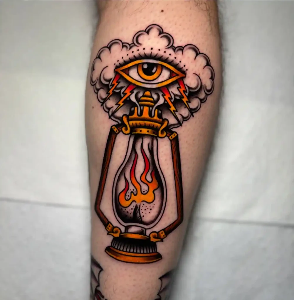 Storm Cloud Lantern with Third Eye on Leg