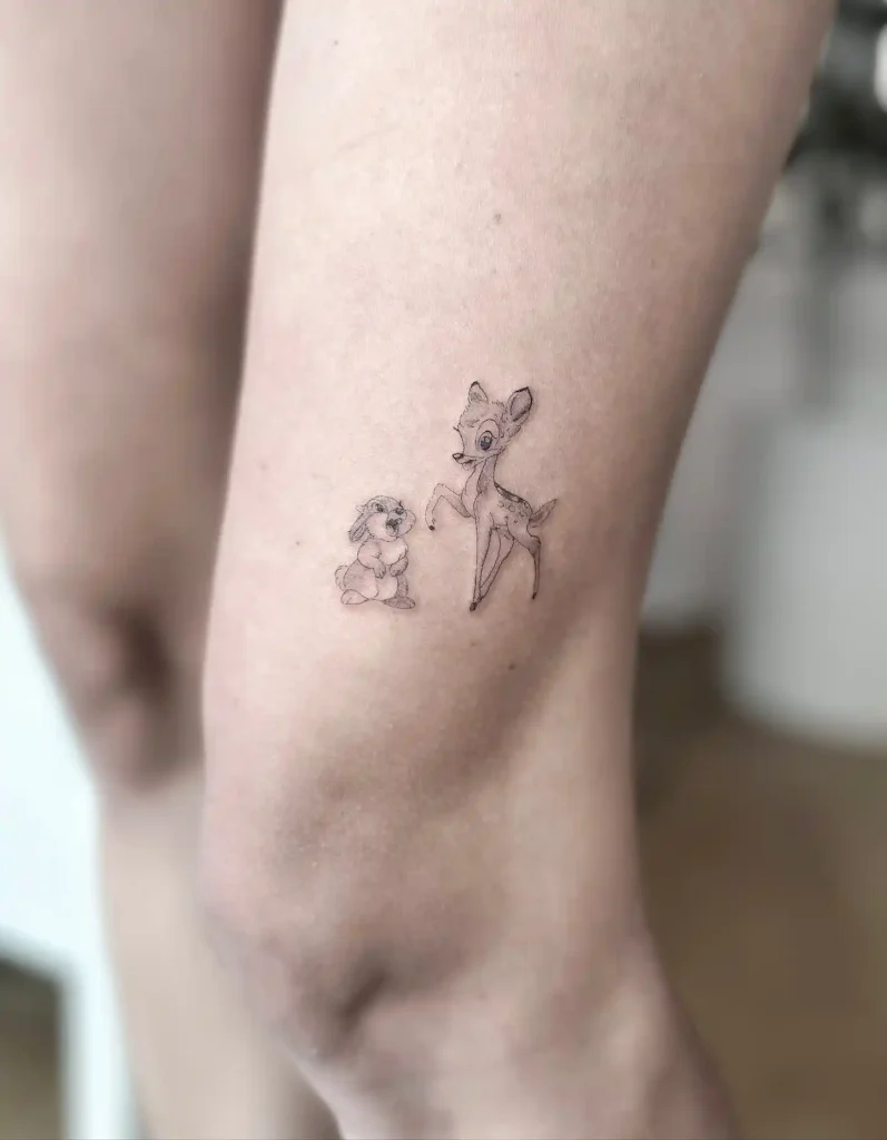 Vintage Bambi and Thumper on Thigh
