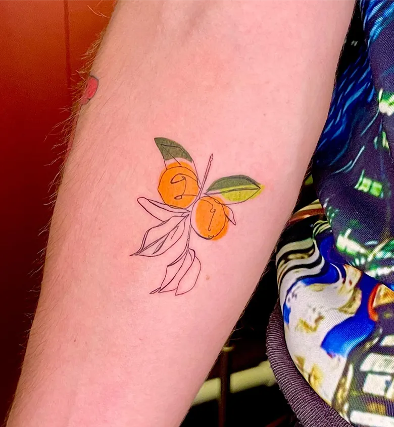 Abstract Modern Lemon Tattoo