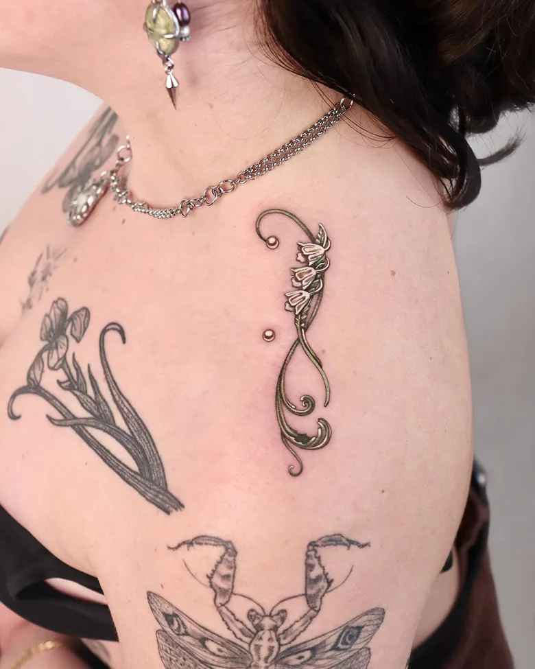 Adorable Ornamental Lily of the Valley Tattoo