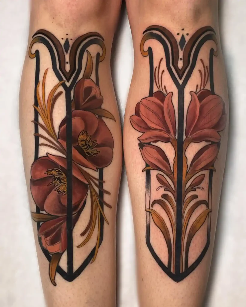 Art Nouveau Floral Frames on Shin