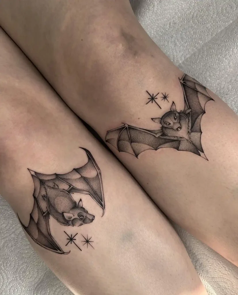 Bat Illustrations on Shins