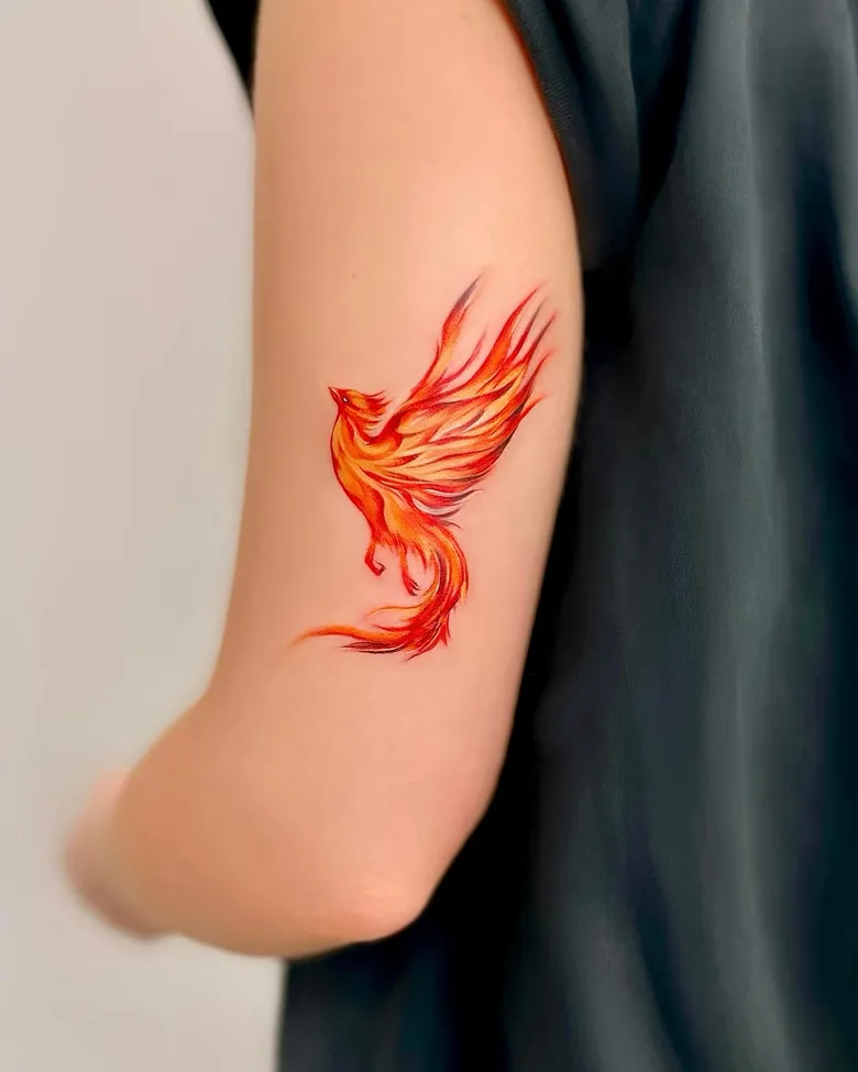 Blazing Phoenix Tattoo With Pure Fire Energy