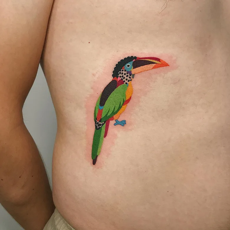 Bold Colorful Toucan Tattoo